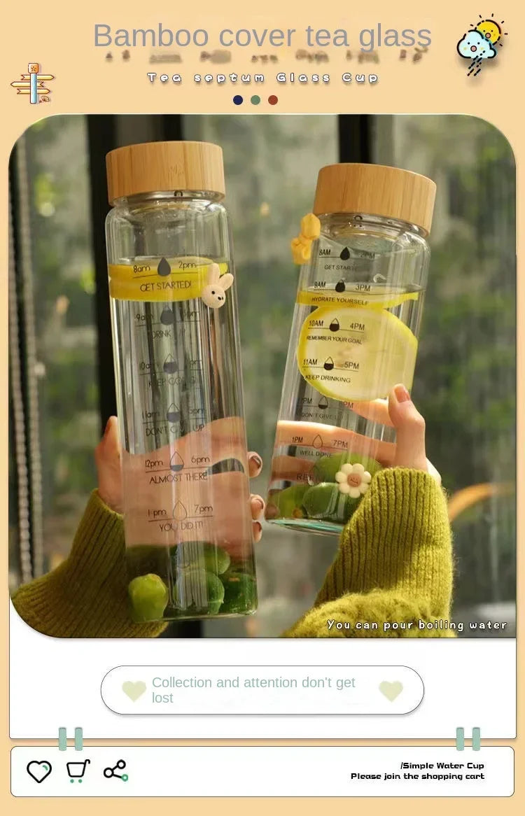 1000ml Borosilicate Glass Bottle with Bamboo Lid & Infuser