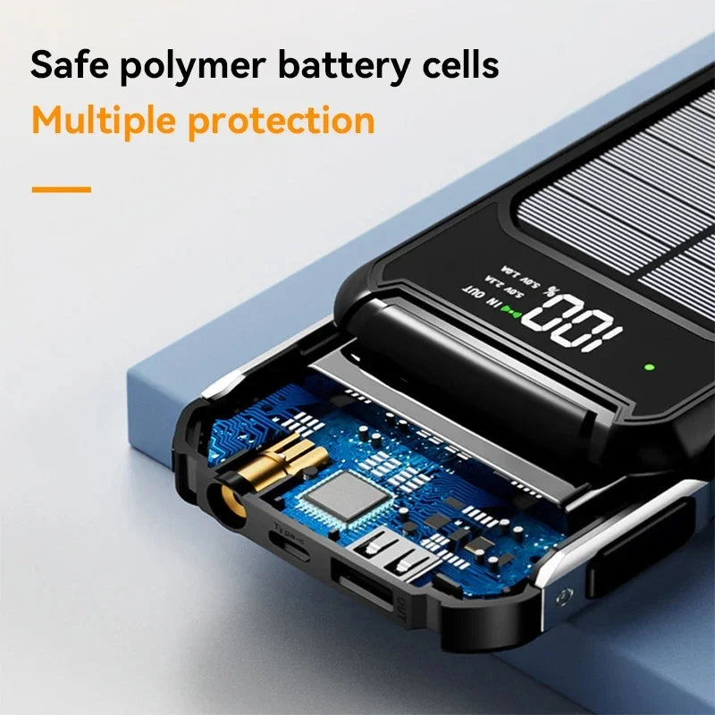 200000mAh Solar Emergency Power Bank | 4 in 1 Charging Solution
