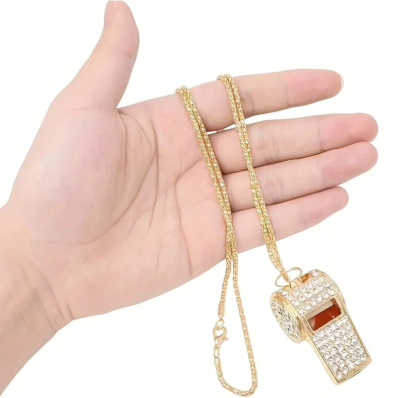 Hip Hop Twisted Rope Chain Whistle Necklace | Unique Pendant Jewelry