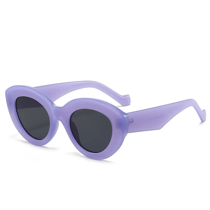 Vintage Thick Frame Oval Cat Eye Sunglasses | Trendy Street Style