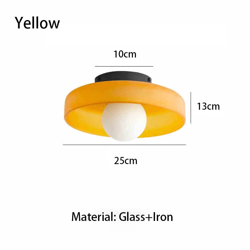 Multi-Colored Glass Ceiling Light | Modern Vintage Lighting Fixture