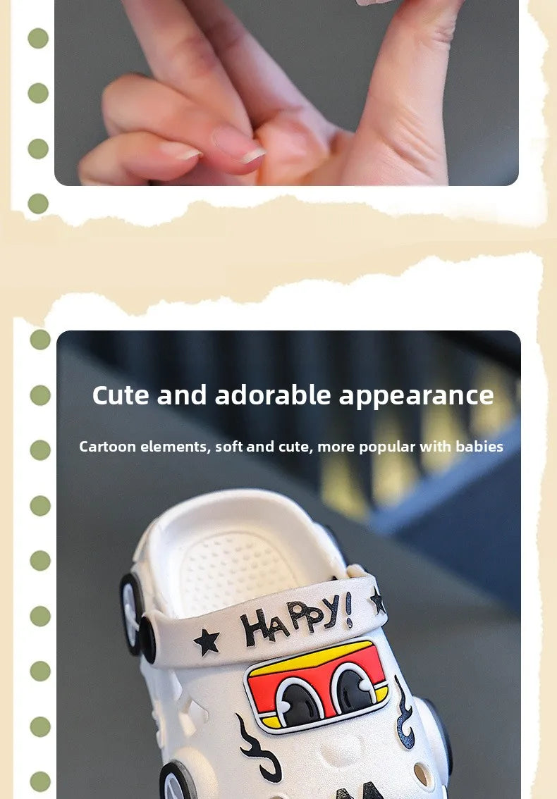 Children's Car Shaped Light Up Slippers | Fun Summer Footwear