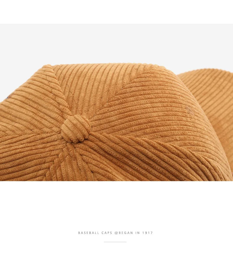 Corduroy Baseball Cap | Adjustable Unisex Sport Sunhat for All Seasons