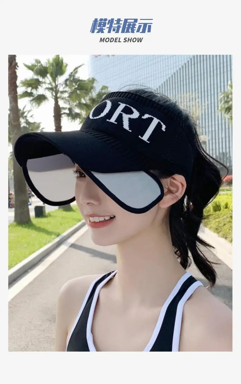 Women's Sunblock Sports Hat | Large Brimmed Outdoor Cap