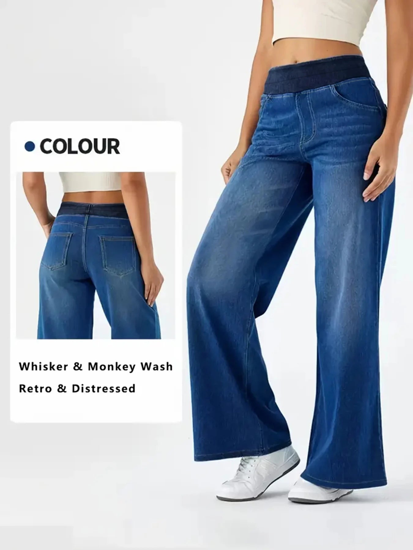Women's High Stretch Loose Straight-Leg Jeans | Trendy & Comfortable