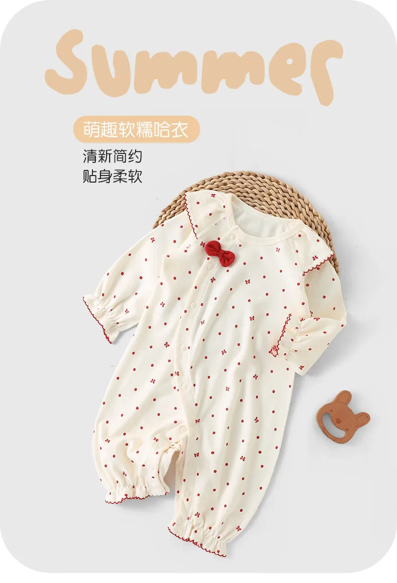 Adorable Baby Girls' Cotton Autumn Romper | Comfort & Style