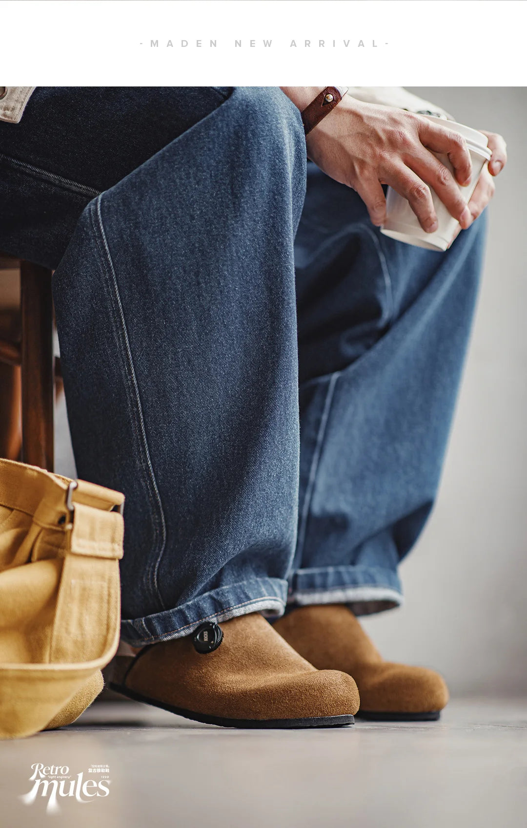 Men's Vintage Classic Brown Suede Mules | Comfortable Slip-On Shoes