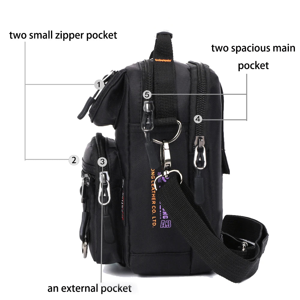 Men's Multifunction Waterproof Messenger Bags | Casual Travel Packs