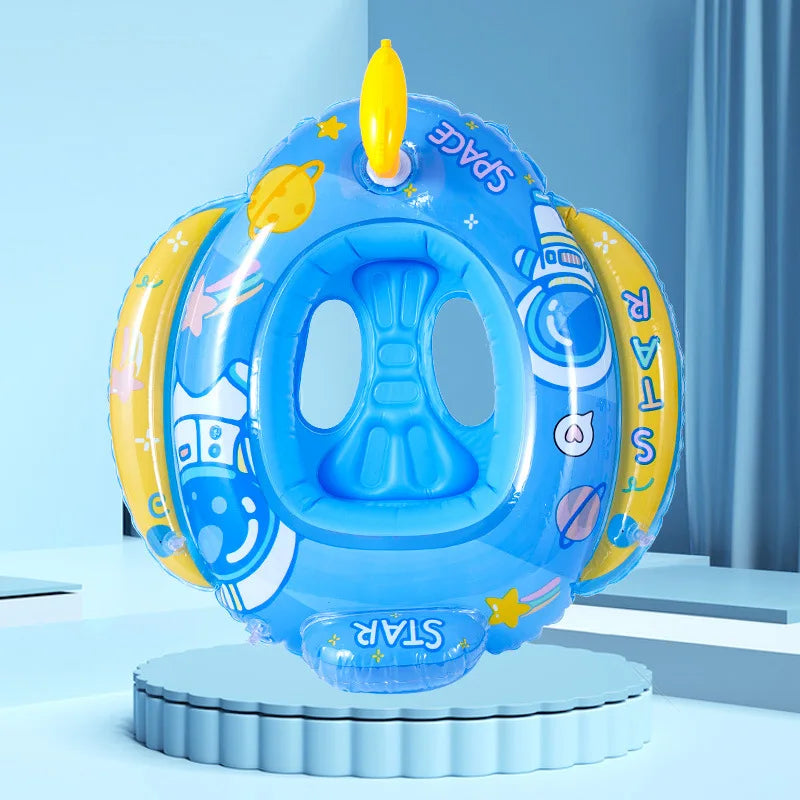 Inflatable Baby Swim Ring with Sun Shade | Toddler Pool Fun