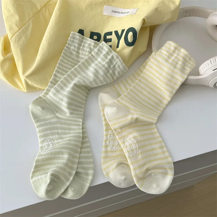 Casual Striped Women's Socks | Trendy Harajuku Streetwear