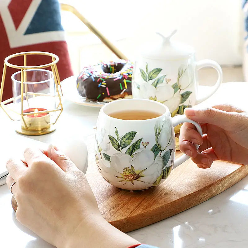 Luxury Bone China Coffee Cup Spoon Set | Elegant Drinkware