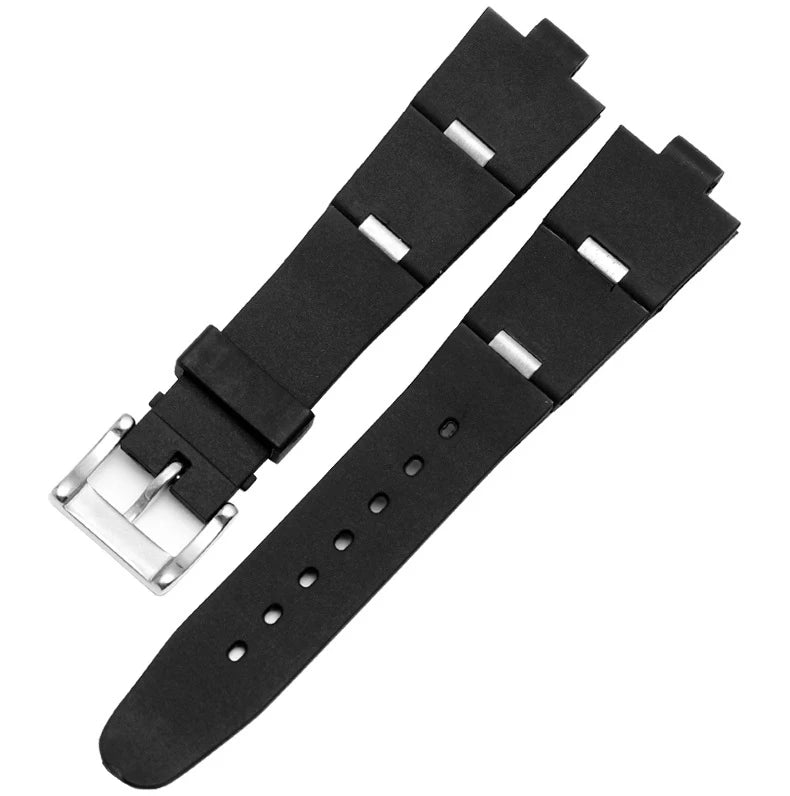 Men's Black Rubber Replacement Watch Band Strap | Comfortable & Durable