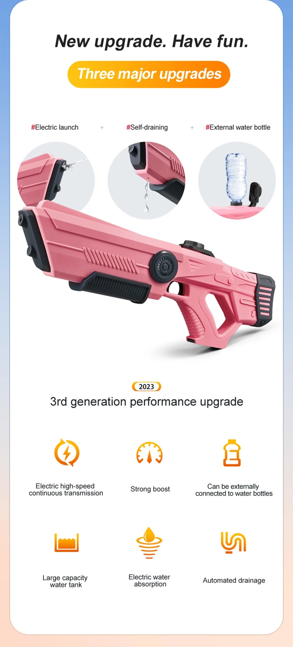 Electric Automatic Water Storage Spray Gun | Summer Fun