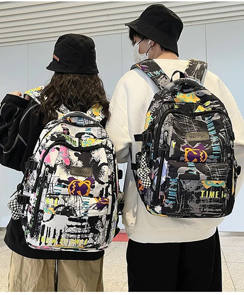 Trendy Personalized Graffiti Japanese Backpack | Large Capacity Book Bag