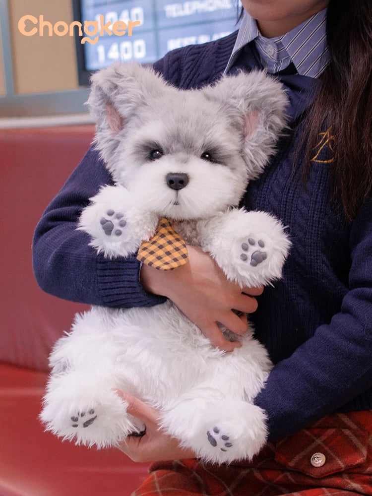 Trendy Cartoon Schnauzer Plush Backpack | Stylish Women's Bag