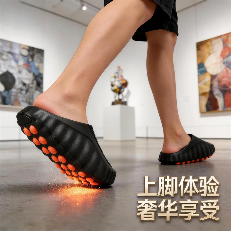 Comfortable Summer Couple Slippers | Massage Particles Slides