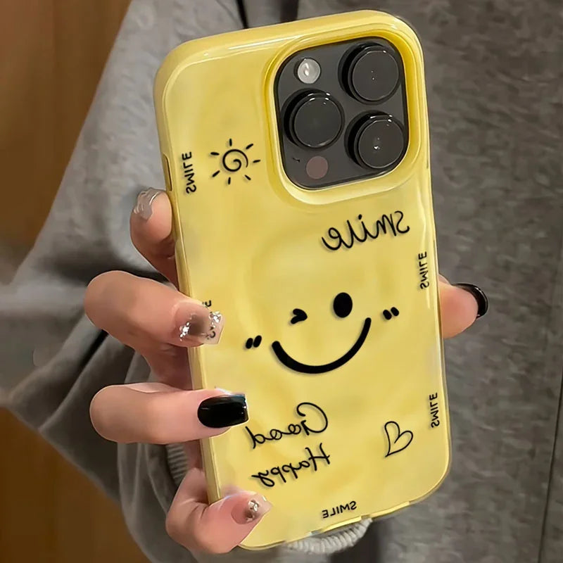 Funny Cartoon Face Phone Case | Colorful TPU Cover for iPhone