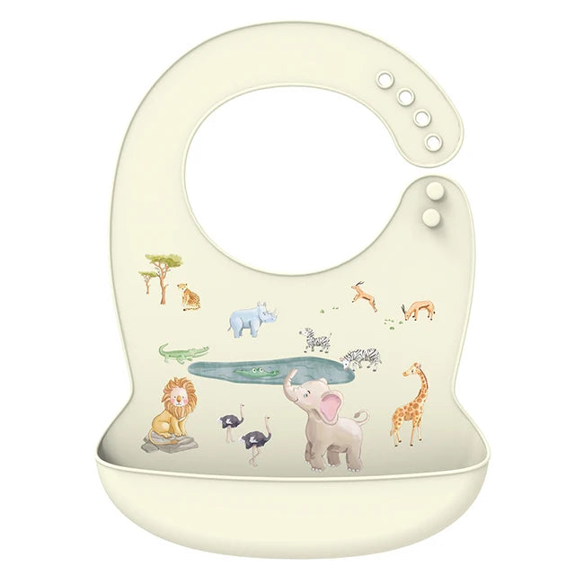 Waterproof Silicone Baby Bibs | Adjustable Cute Feeding Aprons