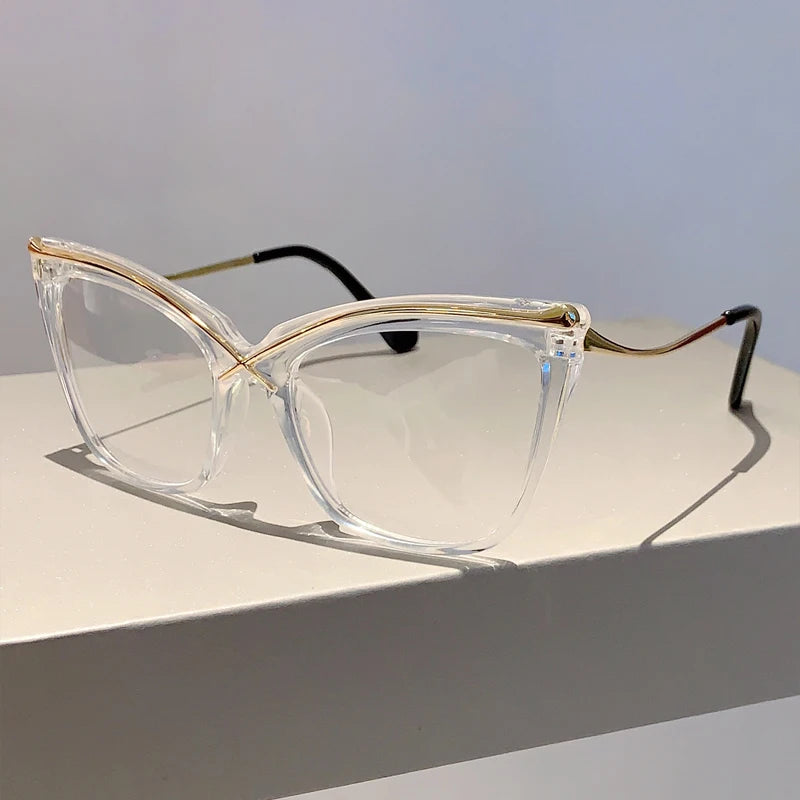 Trendy Oversized Cat Eye Eyeglasses | Vintage Blue Light Blockers