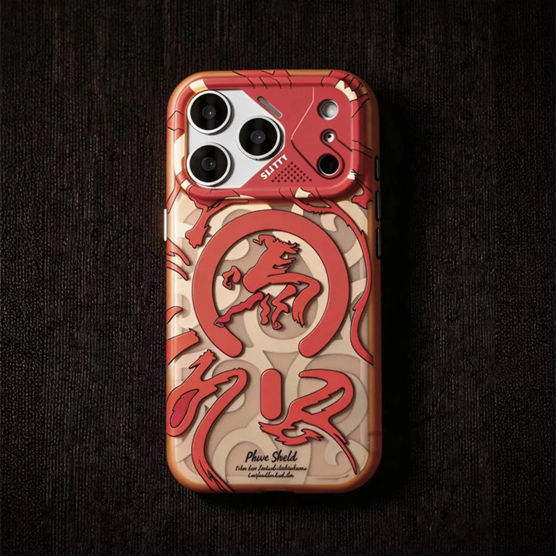 Magnetic Geometric Graffiti Case | Wireless Charging Compatible