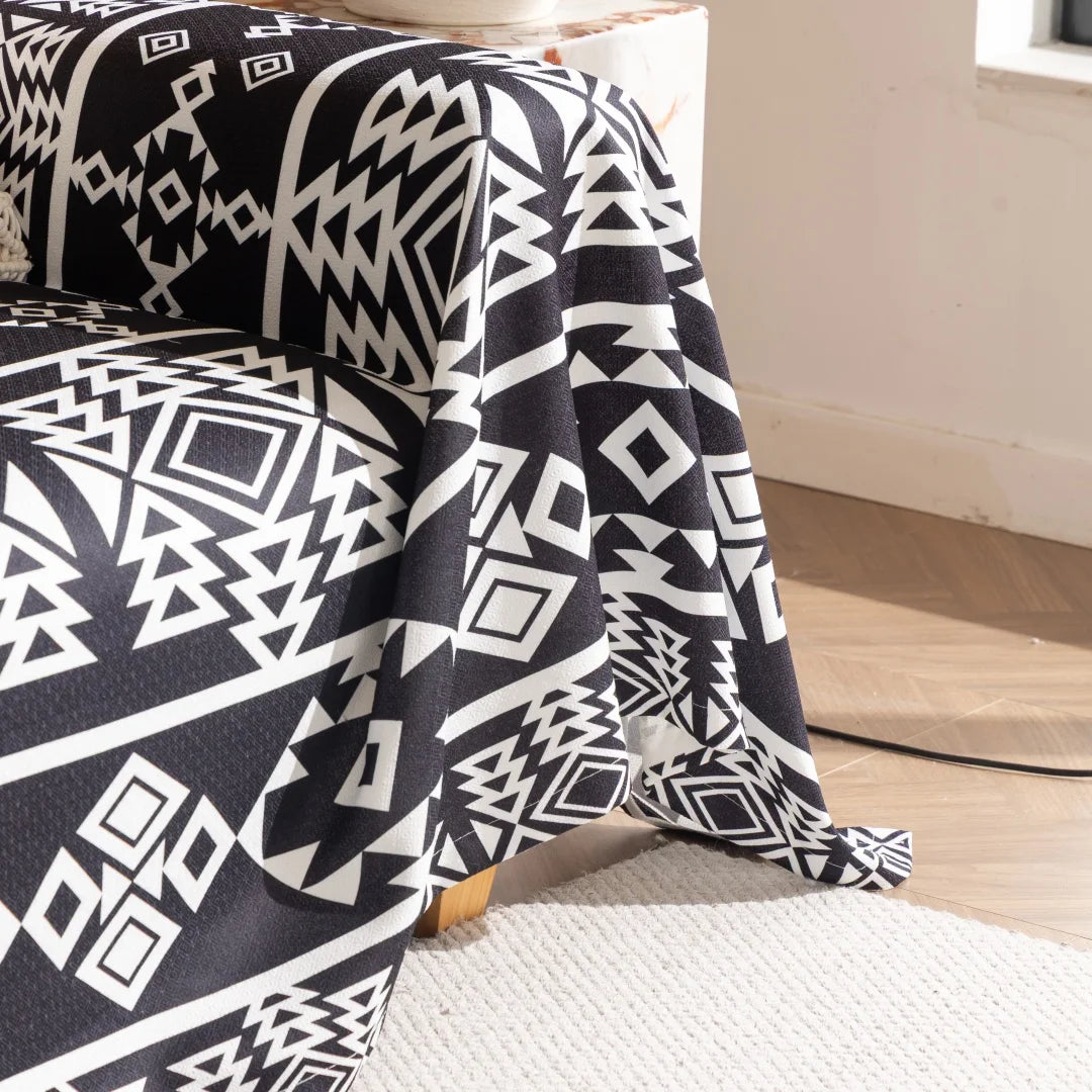 Bohemian Printed Sofa Cover | Soft, Pet Friendly Living Room Protector