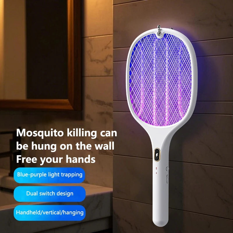 Multi-Functional Electric Bug Zapper Racket | USB Rechargeable Mosquito Killer