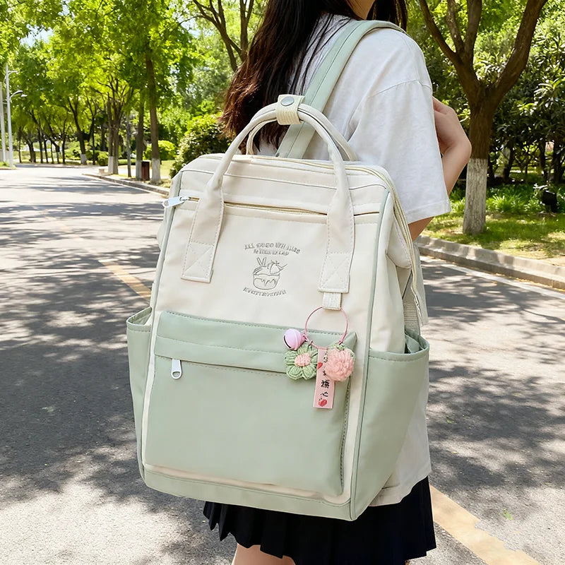 Waterproof Color Matching Backpack | Large Capacity Travel Bag