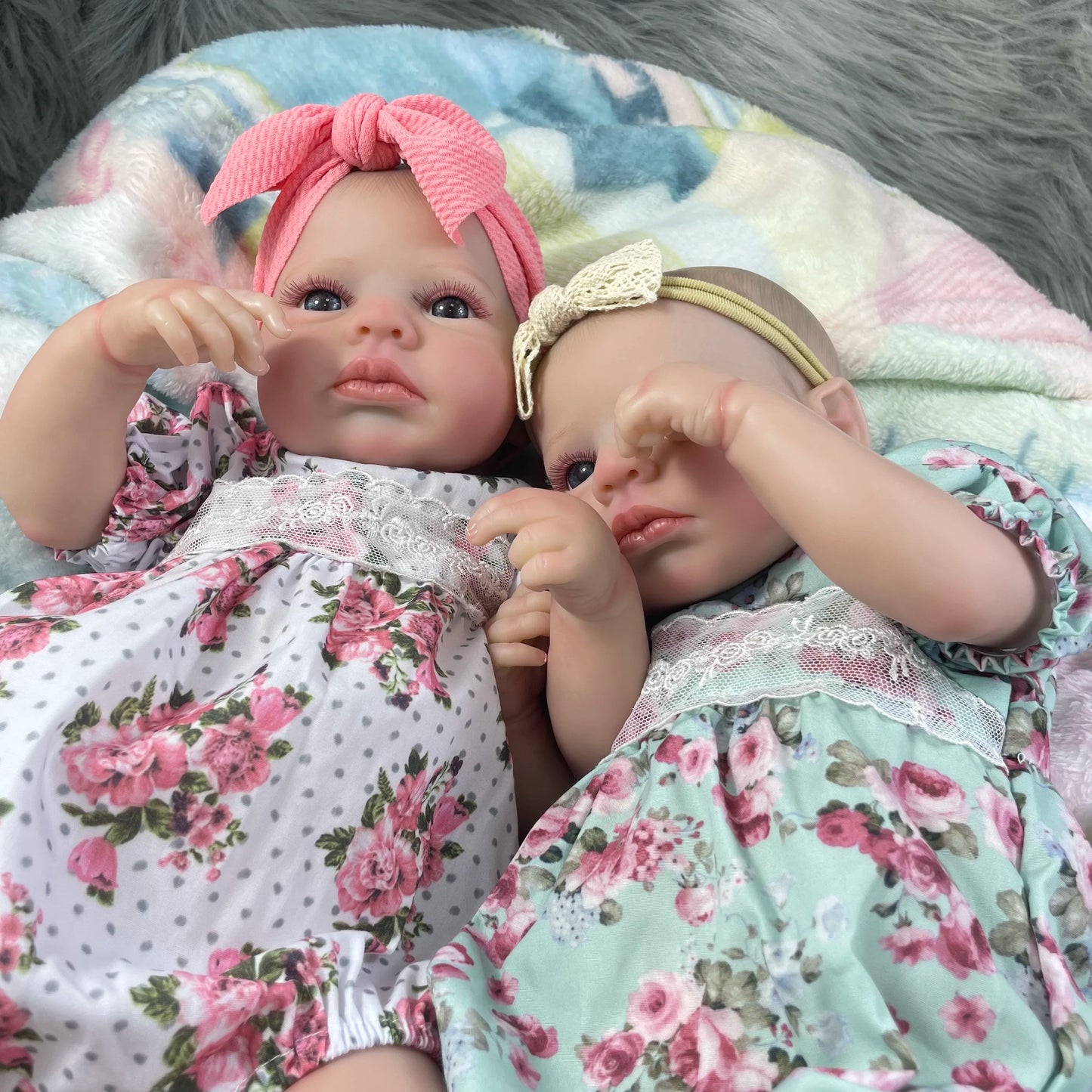 Realistic 50CM Reborn Baby Dolls | Lifelike 3D Skin Twins