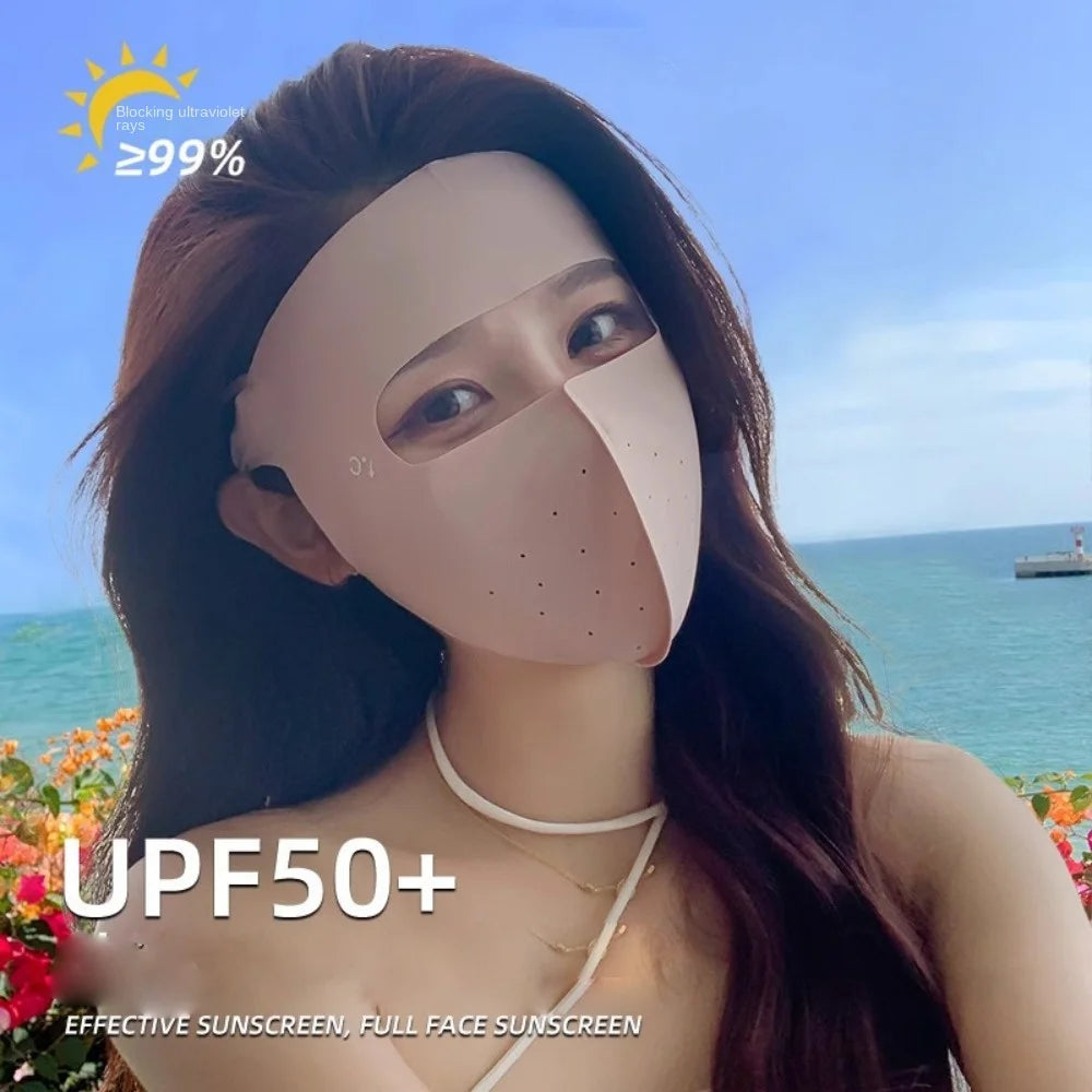 Summer Ice Silk Sunshade Mask | UV Protection Outdoor Face Cover