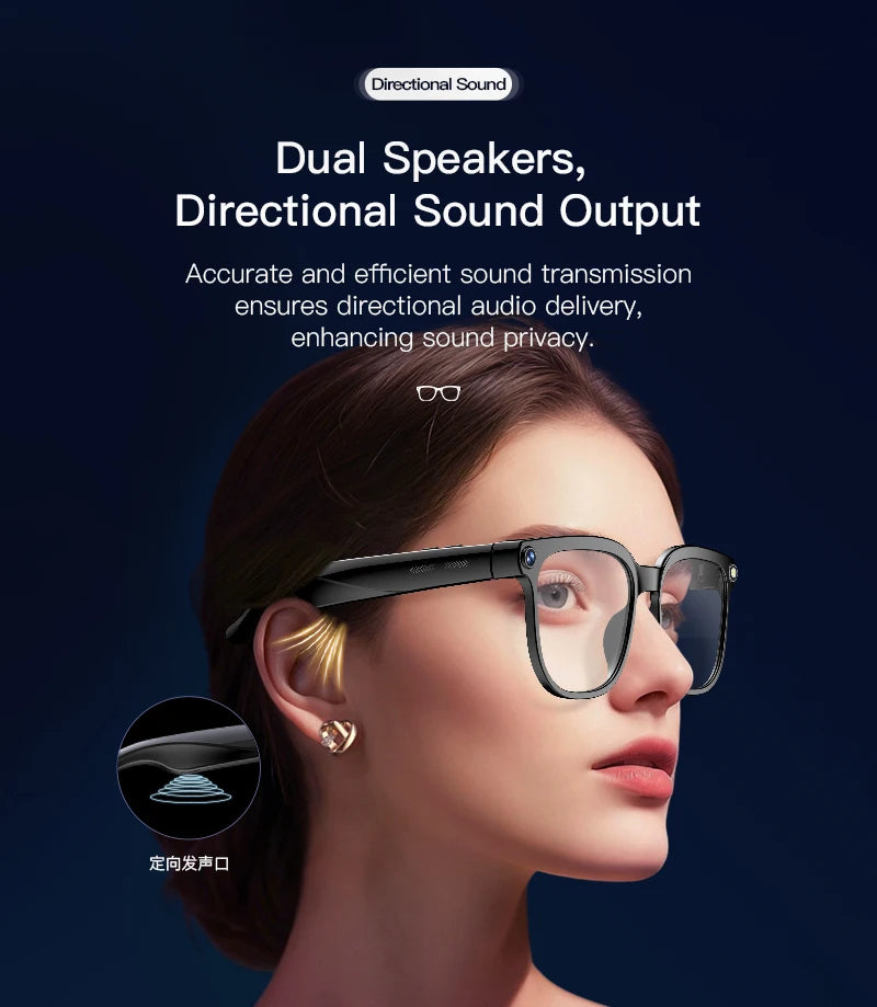 AI Smart Glasses with 8MP Camera | 4K Video and Voice Translator