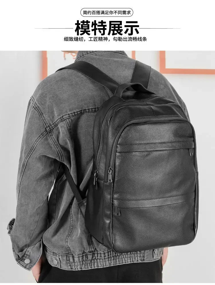 Men's Genuine Leather Business Backpack | Stylish & Functional