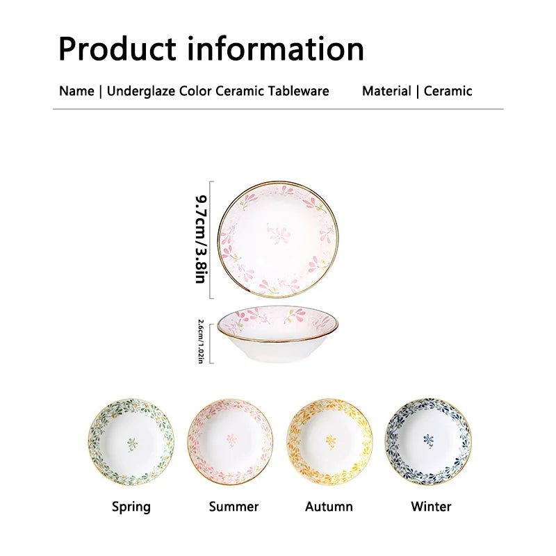 Floral Ceramic Seasoning Dishes - Microwave & Dishwasher Safe