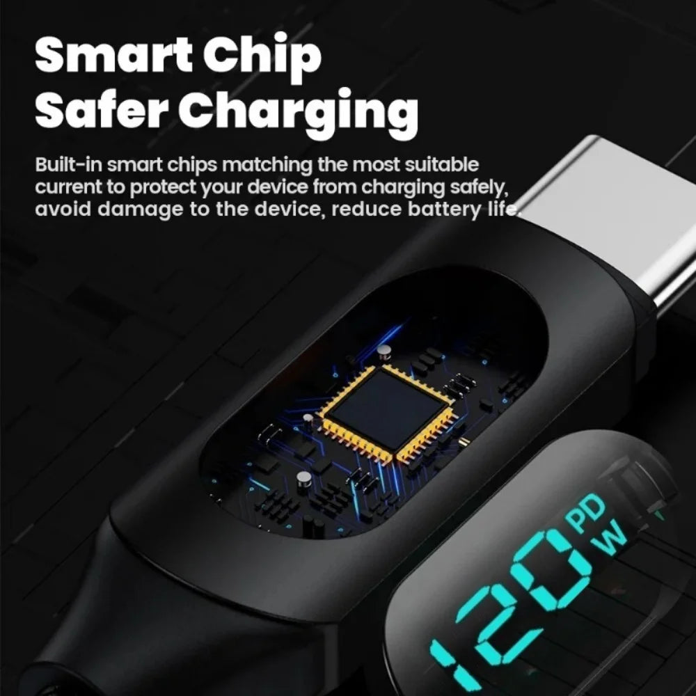 120W Super Fast Type C Charging Cable | High-Speed Data Cord