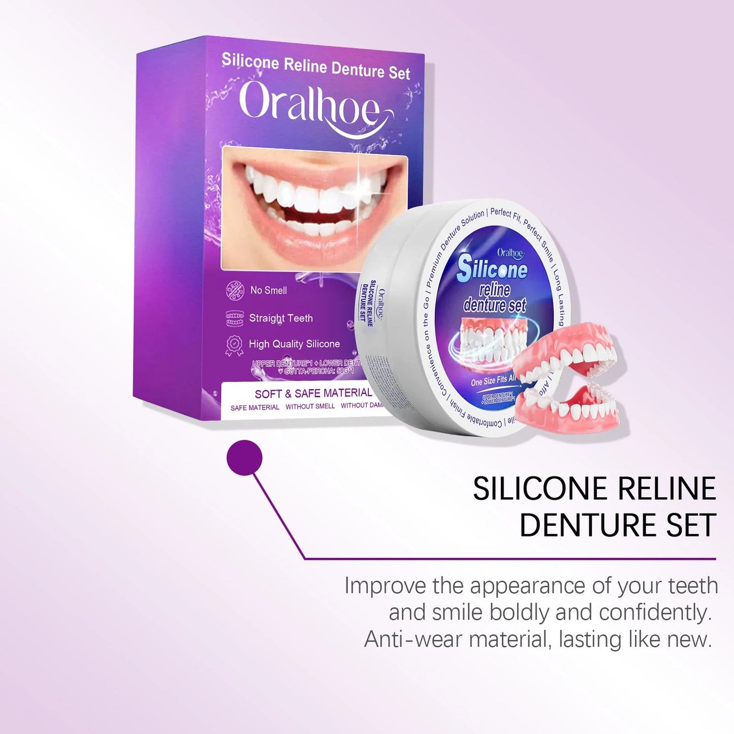 Silicone Denture Set for Temporary Orthodontic Care | Comfort & Hygiene