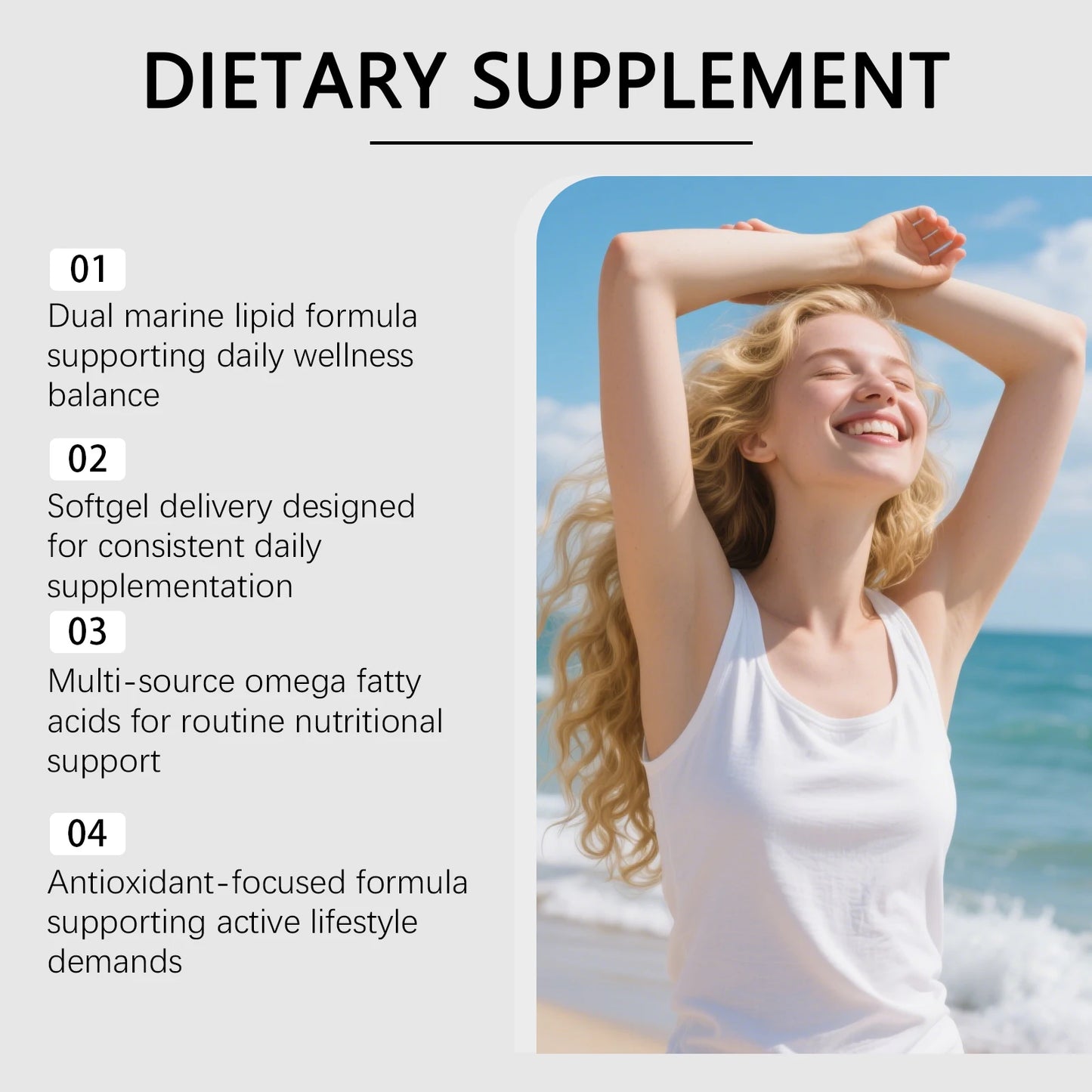 Fish & Krill Oil Softgels with Omega-3 | Antioxidant Support