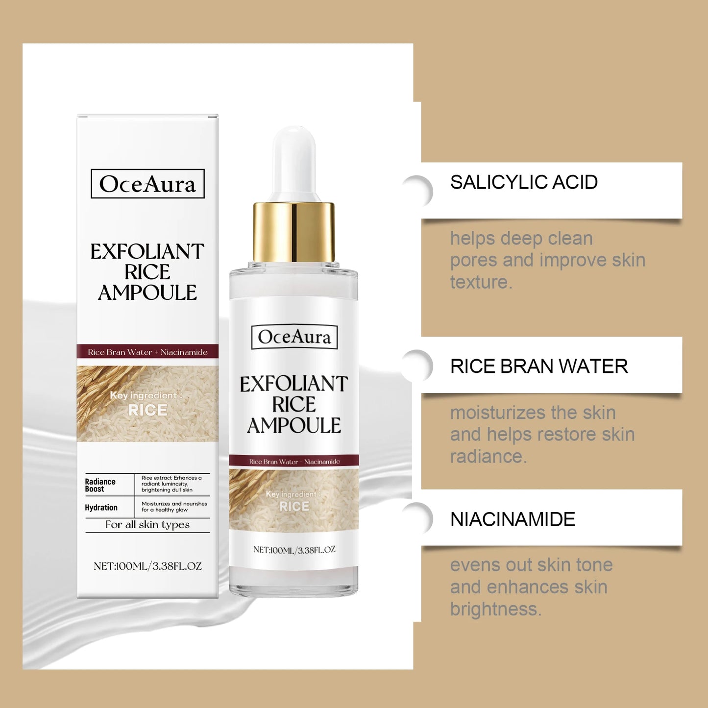 Brightening Rice Exfoliating Essence | Nourishing Skin Serum