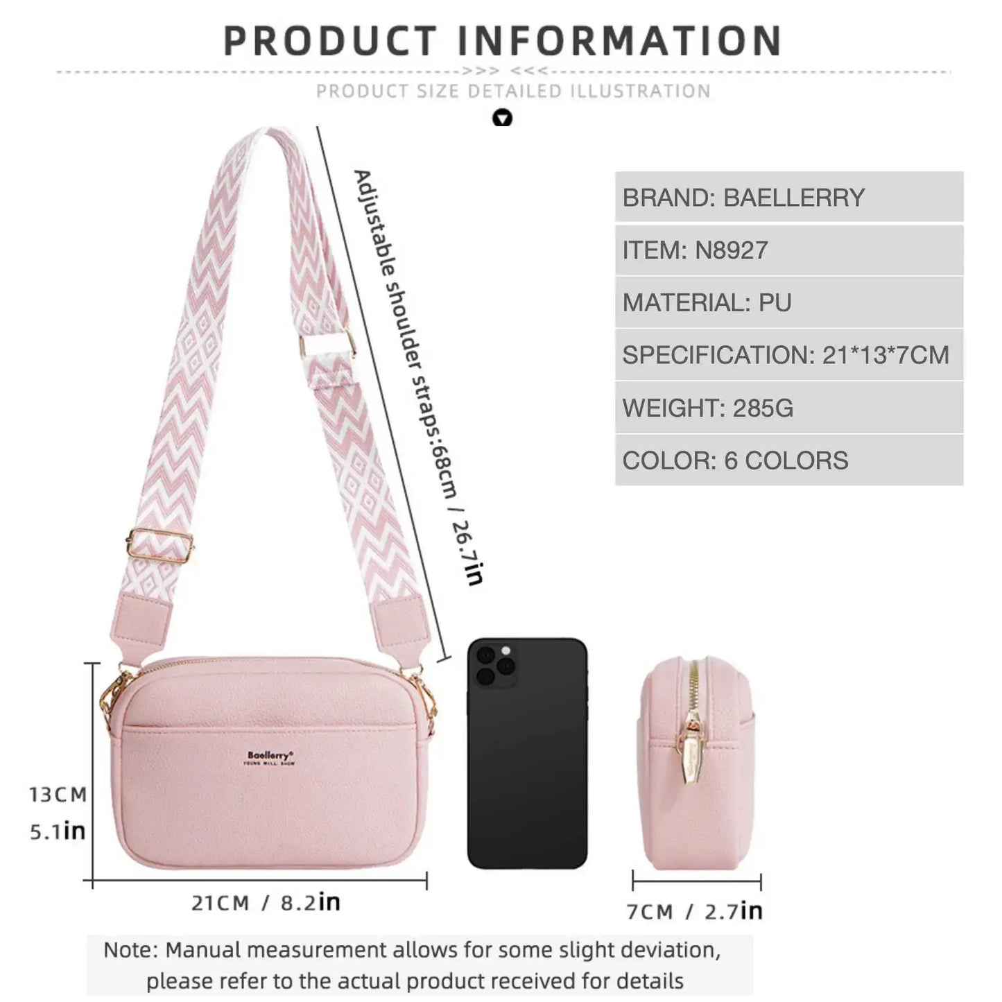 Elegante bolso de mano con cremallera de gran capacidad para mujer