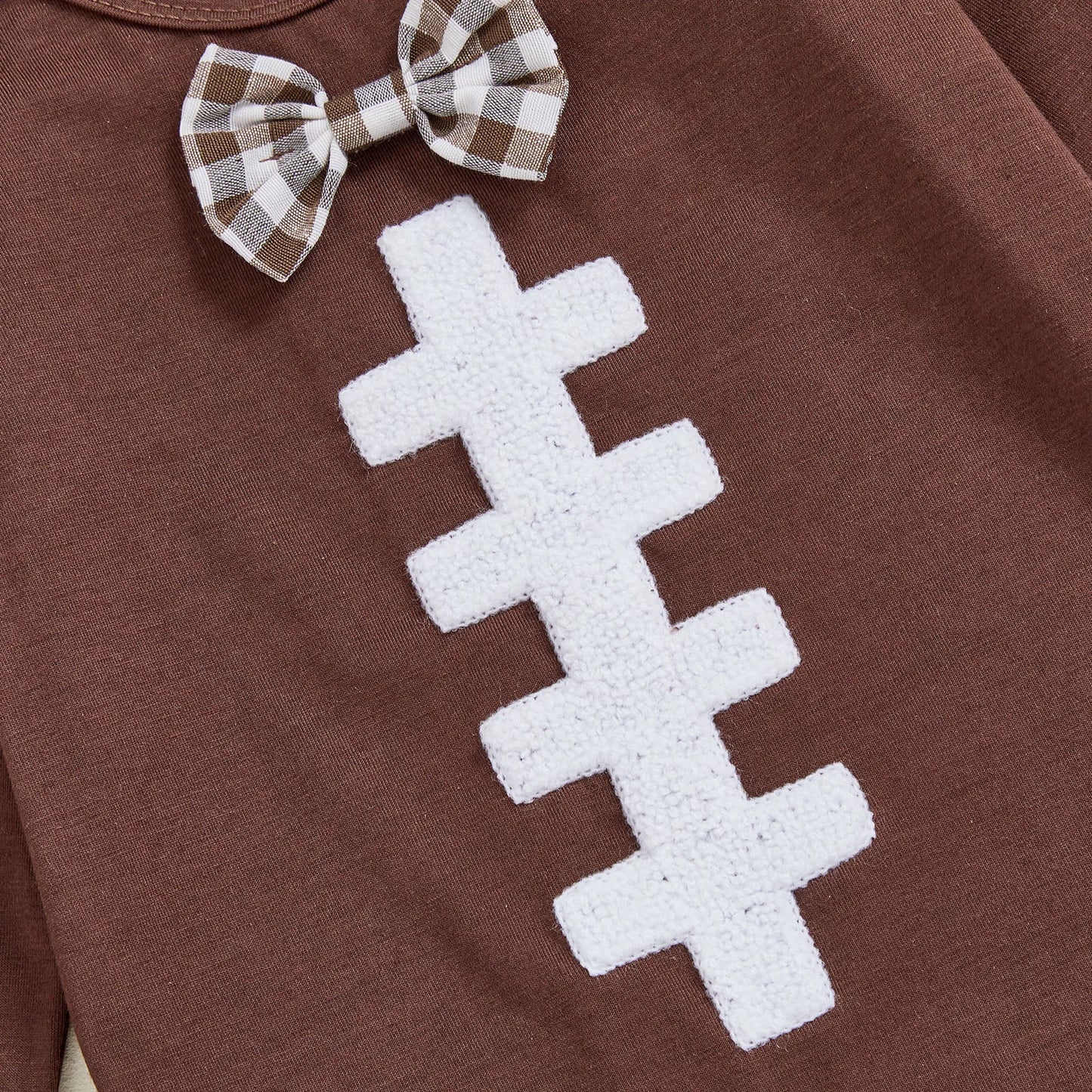 Adorable Baby Girl Football Embroidery Outfit | 3-Piece Set