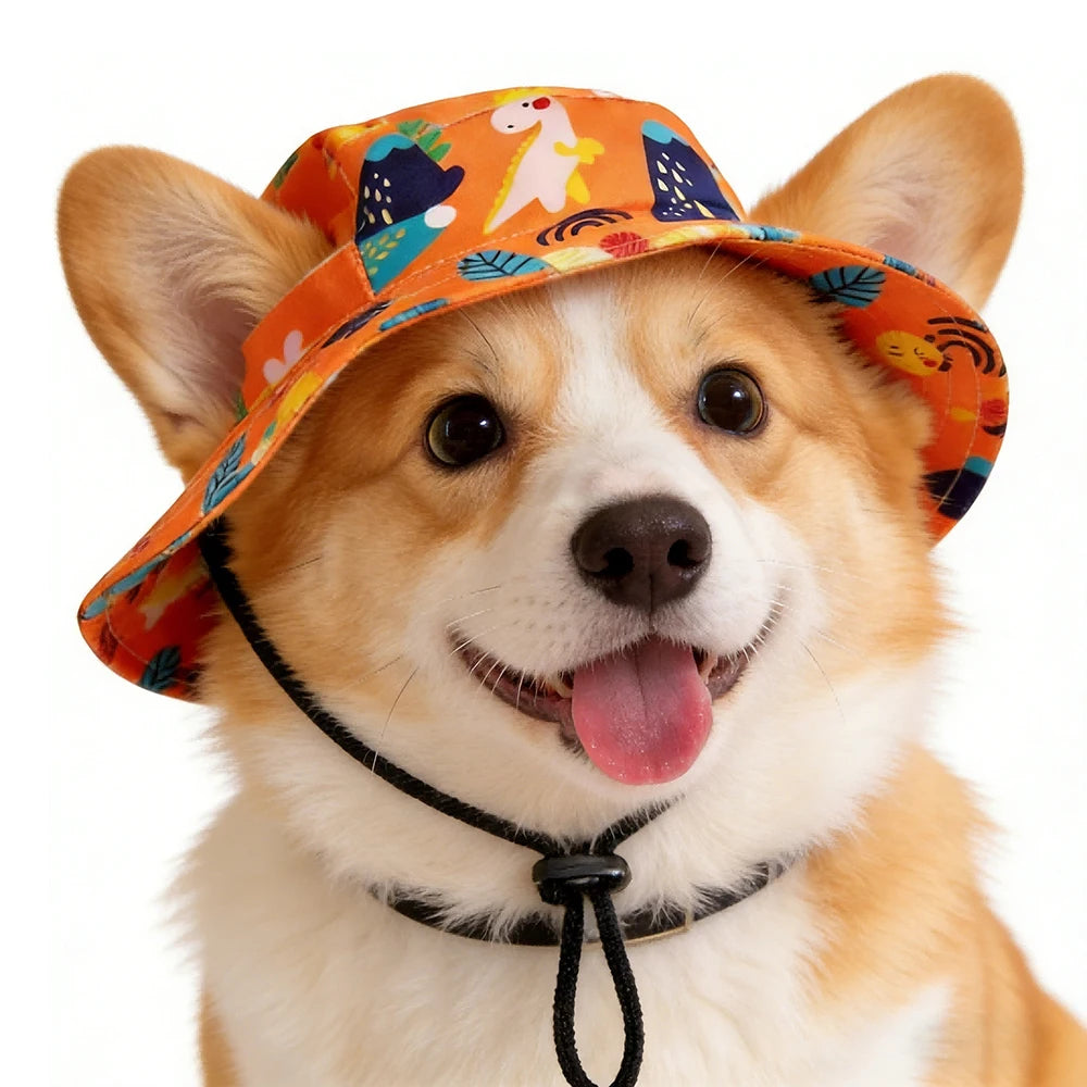 Cute Print Dog Hat for Small & Medium Dogs | Adjustable Pet Cap