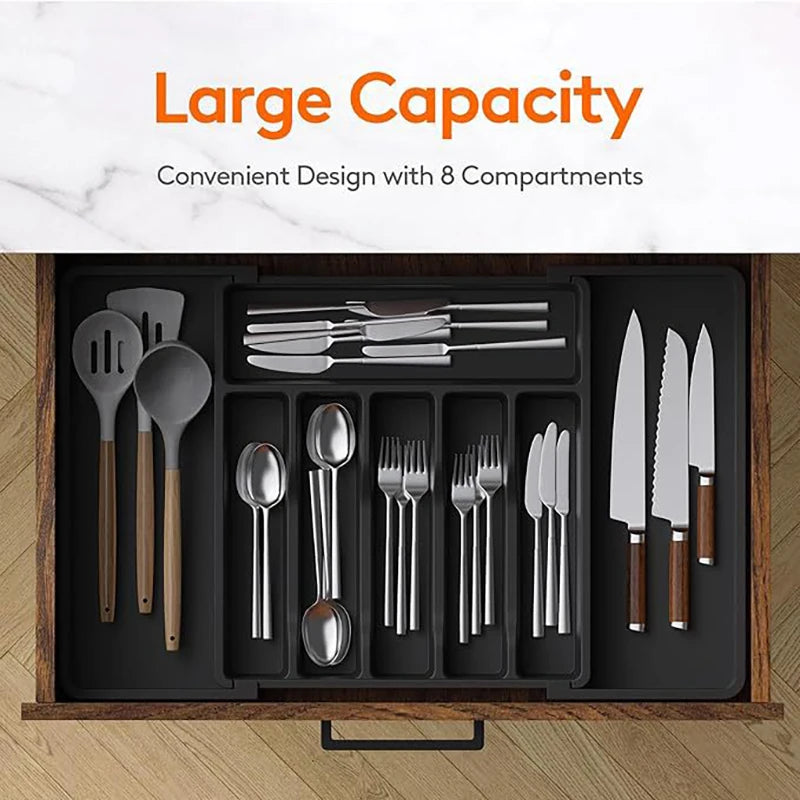 Expandable Cutlery Drawer Organizer | Adjustable Kitchen Utensil Tray