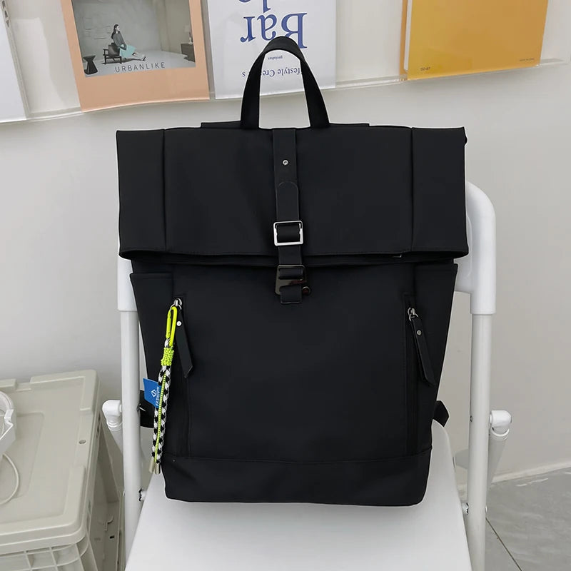 Women's Large Nylon Roll Top Backpack | Versatile Travel Companion