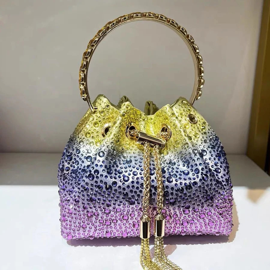 Bolso de mano y tote elegante de noche | Bolso de mujer con borla brillante