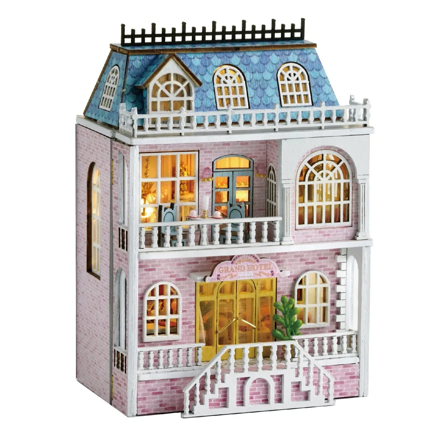 Kit de casa de muñecas en miniatura de madera DIY | Regalo creativo para todas las edades