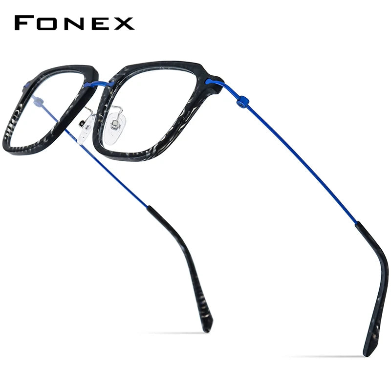Monturas de gafas unisex cuadradas retro de titanio | Elegantes y duraderas