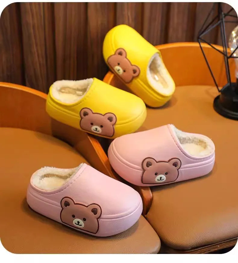 Children's Waterproof Anti-Slip Cotton Slippers | Cozy Winter Footwear