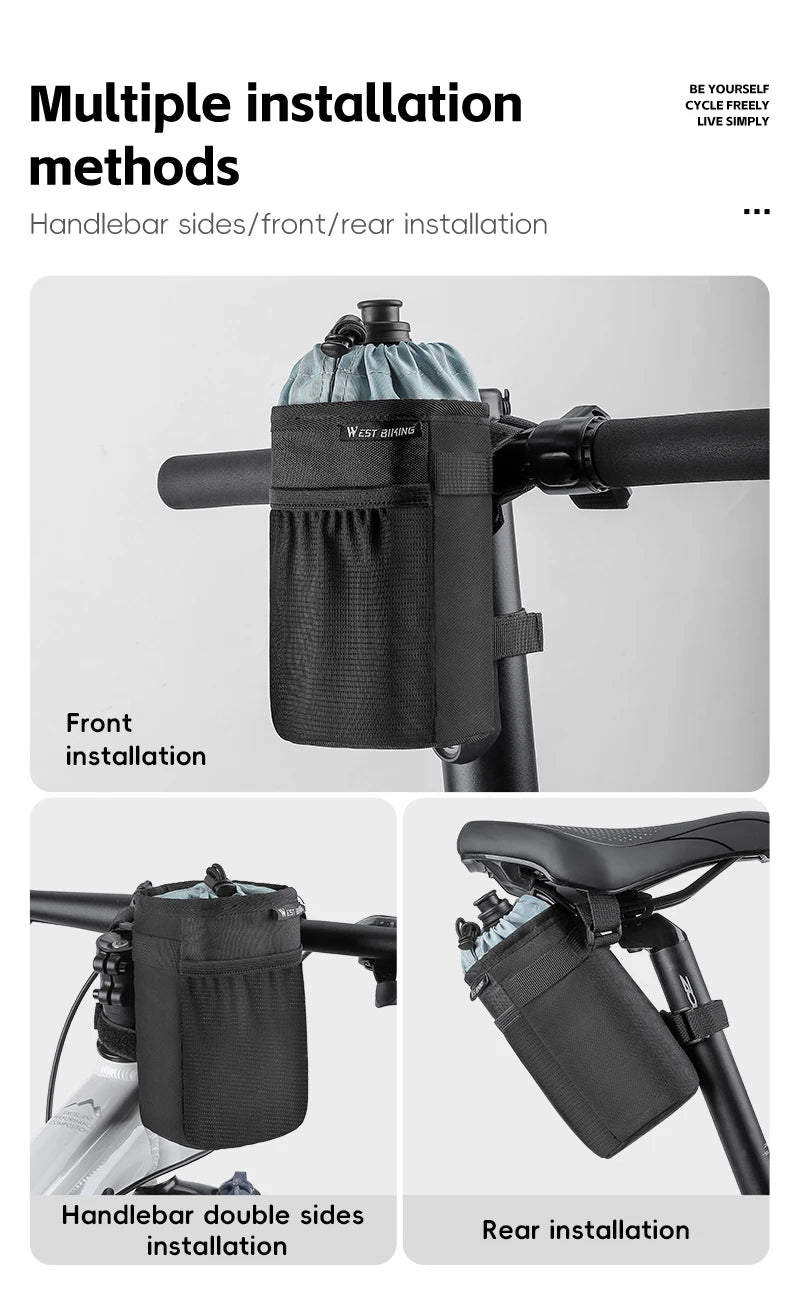 Bicycle Handlebar Bag | Water Bottle Carrier & Insulation Bag