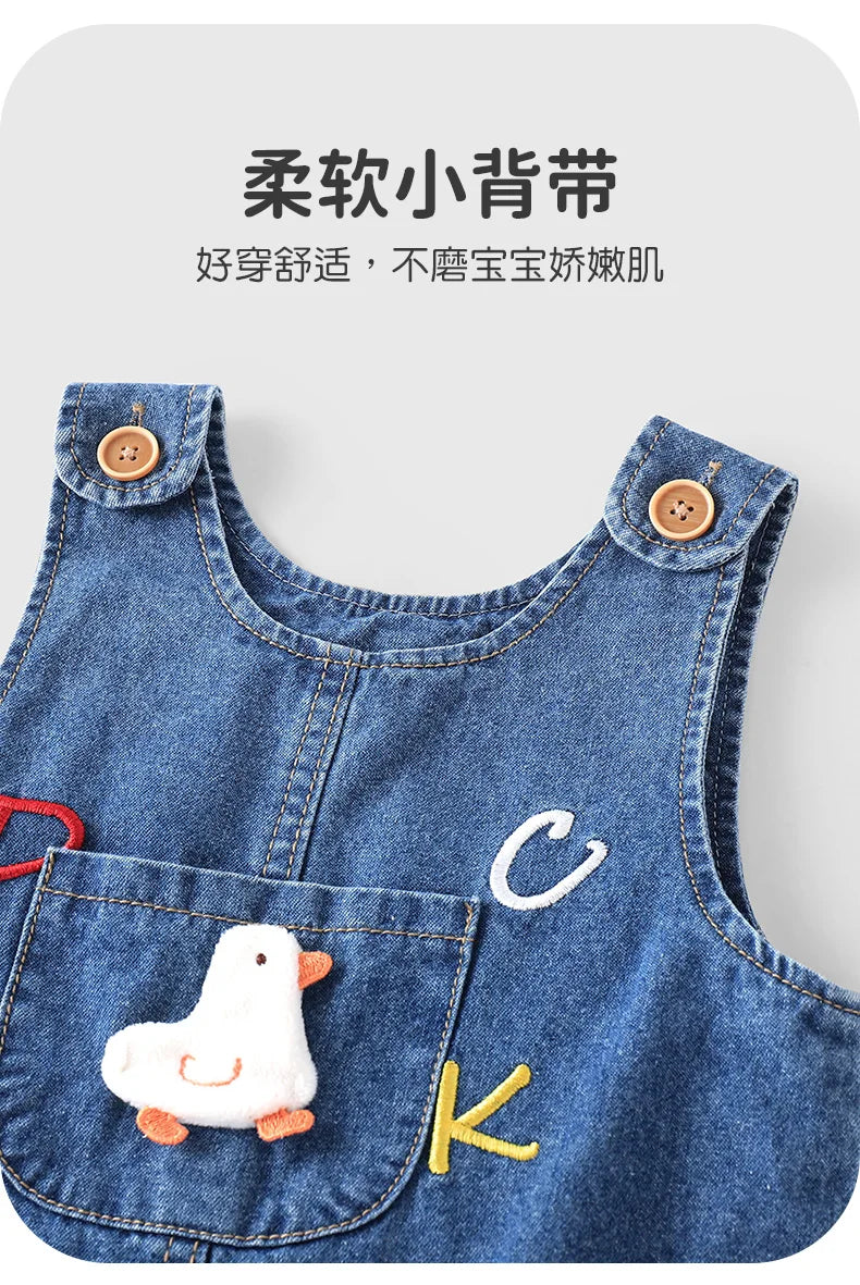 Baby Girl Denim Overalls | Stylish Spring & Autumn Jumpsuit