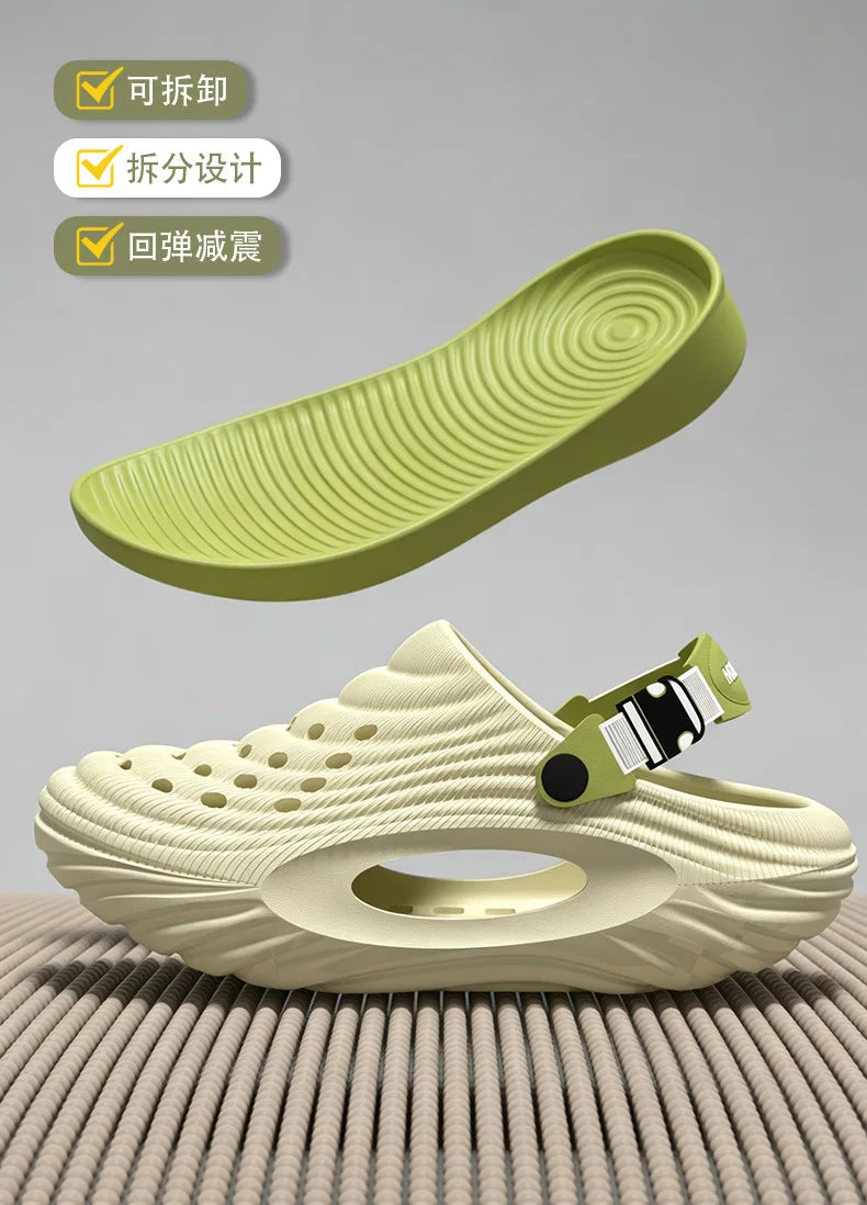 Men's Summer Thick Sole Breathable Outdoor Slippers | Comfort & Style