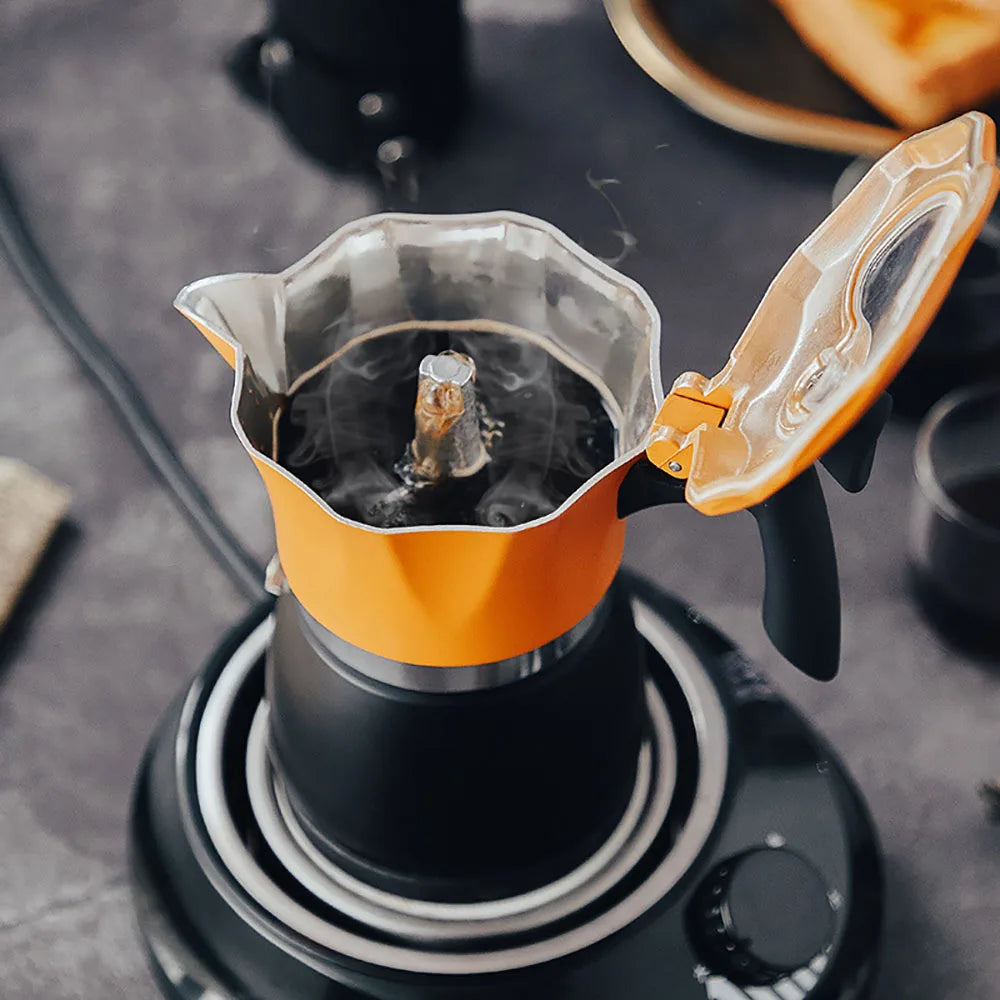 Two-Color Visual Cover Moka Pot Set | Classic Espresso Maker