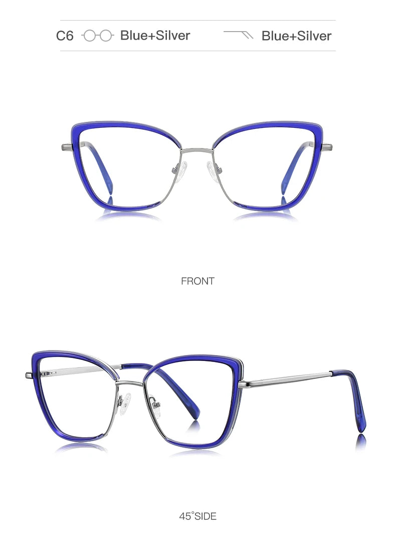 Customizable Anti Blue Light Myopia Glasses for Women | Stylish & Functional